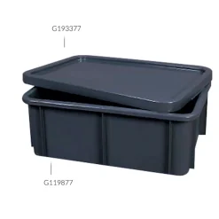 Bac gerbable Sans couvercle gris plastique 60x40x21,7 cm 35 L fond plein parois pleines - GILAC Outlet