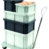 GILAC Bac gerbable Sans couvercle gris plastique 40x30x21,5 cm 15 L fond plein parois pleines Clearance