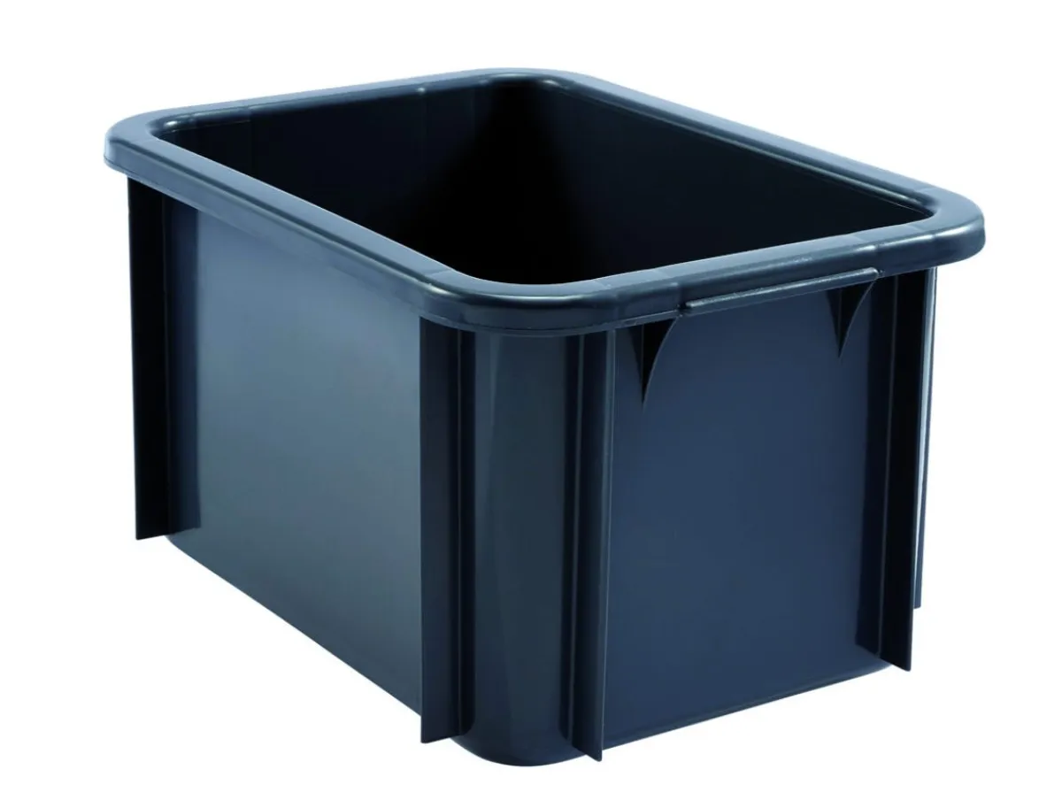 GILAC Bac gerbable Sans couvercle gris plastique 40x30x21,5 cm 15 L fond plein parois pleines Clearance
