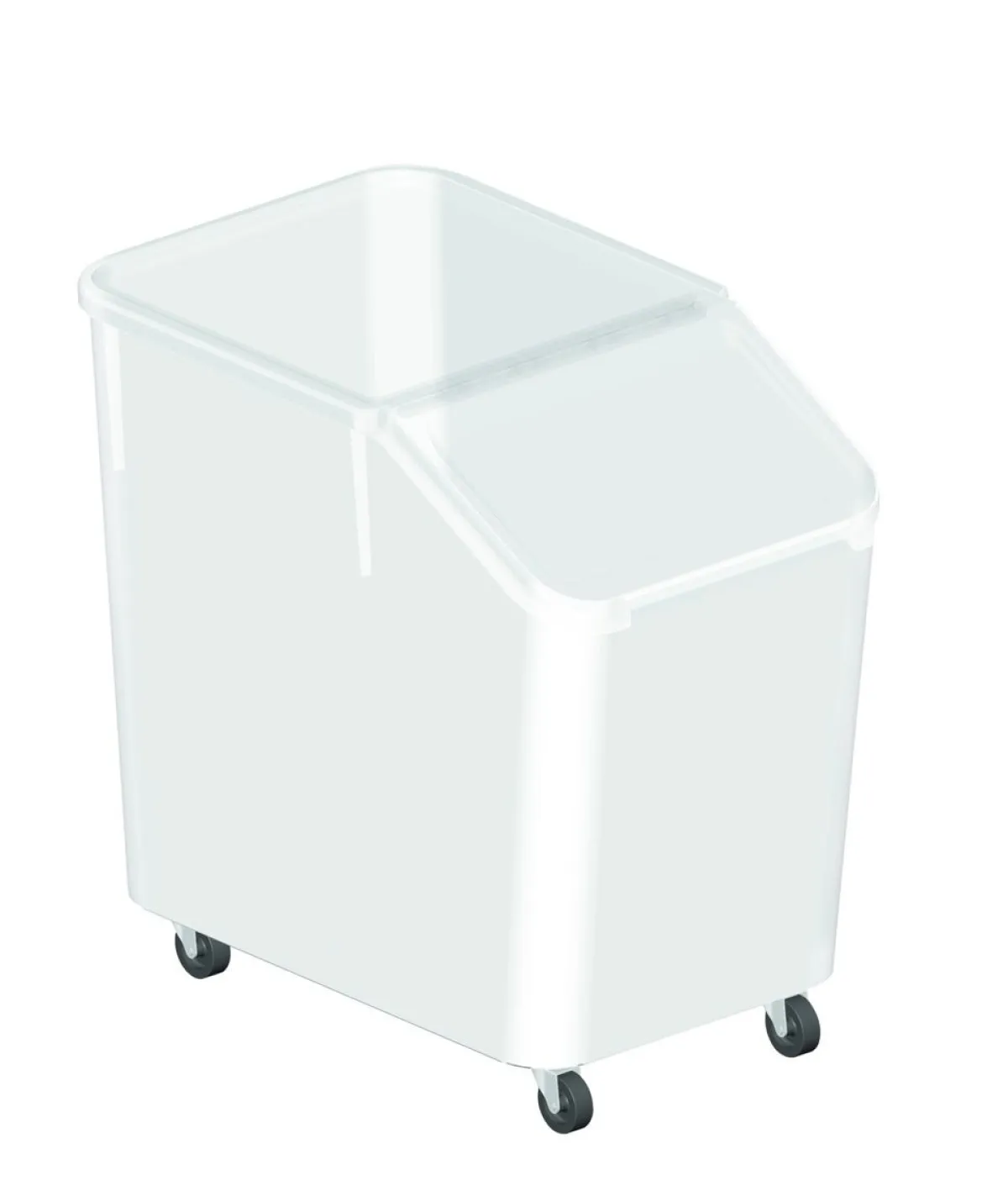 Bac à ingrédients plastique blanc 66,8x40,8x62,5 cm 80 L Avec couvercle Avec roues - GILAC New