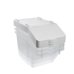 Bac à ingrédients plastique transparent 56,5x31,5x32 cm Avec couvercle Avec roues - GILAC Online