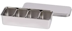 Bac 4 mini boites japonaises inox 28,1x11,8x6,3 cm Avec couvercle - L.TELLIER