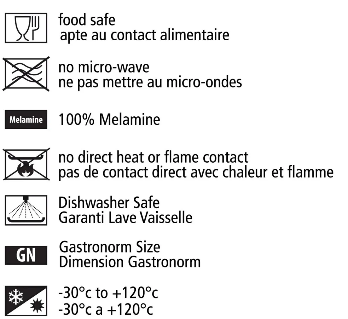 Bac noir mélamine 32,5 cm Vestah - PLATEX