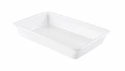 Bac plat Avec couvercle blanc plastique 43,7x28,5x7,5 cm 5 L fond plein parois pleines - GILAC Outlet