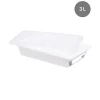 GILAC Bac plat HACCP Avec couvercle blanc plastique 35x24x8 cm 3 L fond plein parois pleines Hot