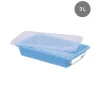 GILAC Bac plat HACCP Avec couvercle bleu plastique 35x24x8 cm 3 L fond plein parois pleines Clearance