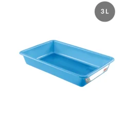 Bac plat HACCP Sans couvercle bleu plastique 35x23x7 cm 3 L fond plein parois pleines - GILAC Sale