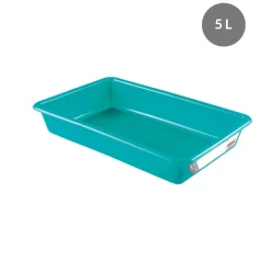 Bac plat HACCP Sans couvercle vert plastique 44x28,5x7,5 cm 5 L fond plein parois pleines - GILAC Discount