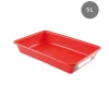 Bac plat HACCP Sans couvercle rouge plastique 44x28,5x7,5 cm 5 L fond plein parois pleines - GILAC Best