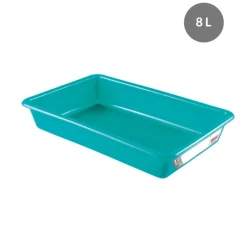 Bac plat HACCP Sans couvercle vert plastique 49x33,5x7,5 cm 8 L fond plein parois pleines - GILAC Discount