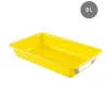 GILAC Bac plat HACCP Sans couvercle jaune plastique 49x33,5x7,5 cm 8 L fond plein parois pleines