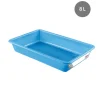 GILAC Bac plat HACCP Sans couvercle bleu plastique 49x33,5x7,5 cm 8 L fond plein parois pleines New