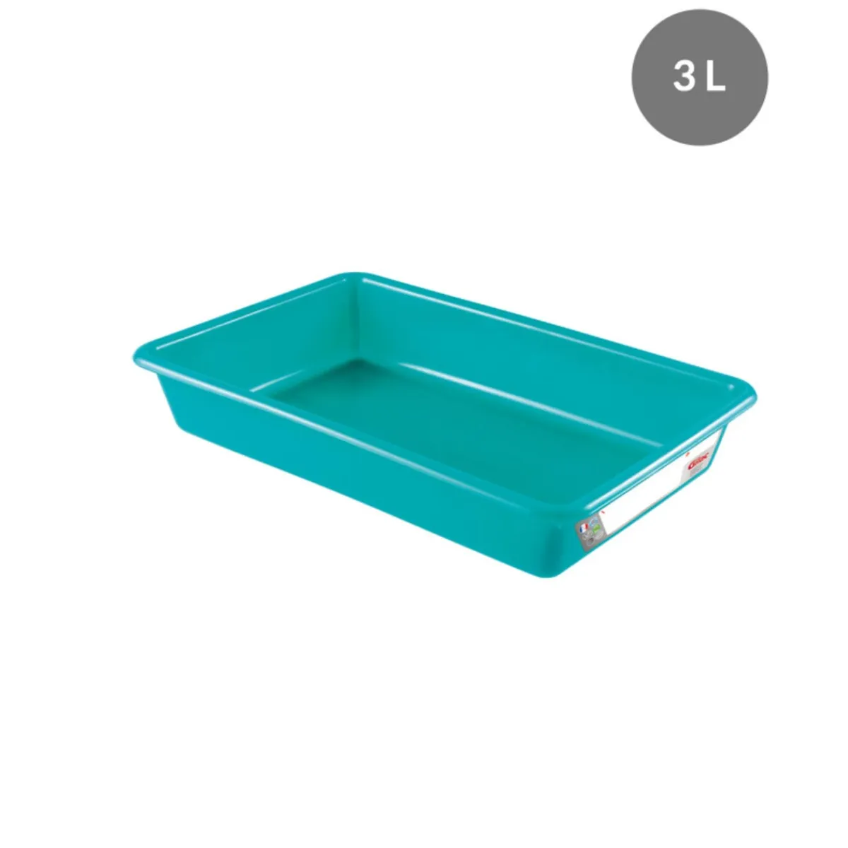 GILAC Bac plat HACCP Sans couvercle vert plastique 35x23x7 cm 3 L fond plein parois pleines Best