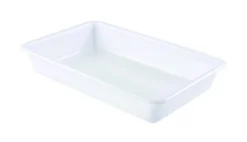 GILAC Bac plat Sans couvercle blanc plastique 48,5x33,5x7,5 cm 8 L fond plein parois pleines Discount