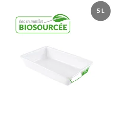 GILAC Bac plat Sans couvercle blanc plastique 43,7x28,5x7,5 cm 5 L fond plein parois pleines Online
