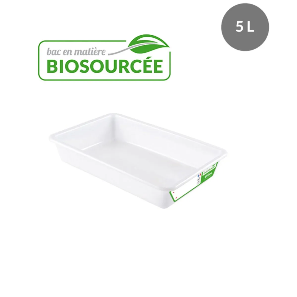 GILAC Bac plat Sans couvercle blanc plastique 43,7x28,5x7,5 cm 5 L fond plein parois pleines Online