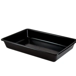 GILAC Bac plat Sans couvercle noir plastique 48,5x33,5x7,5 cm fond plein parois pleines Best