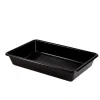 Bac plat Sans couvercle noir plastique 43,7x28,5x7,5 cm 5 L fond plein parois pleines - GILAC Discount