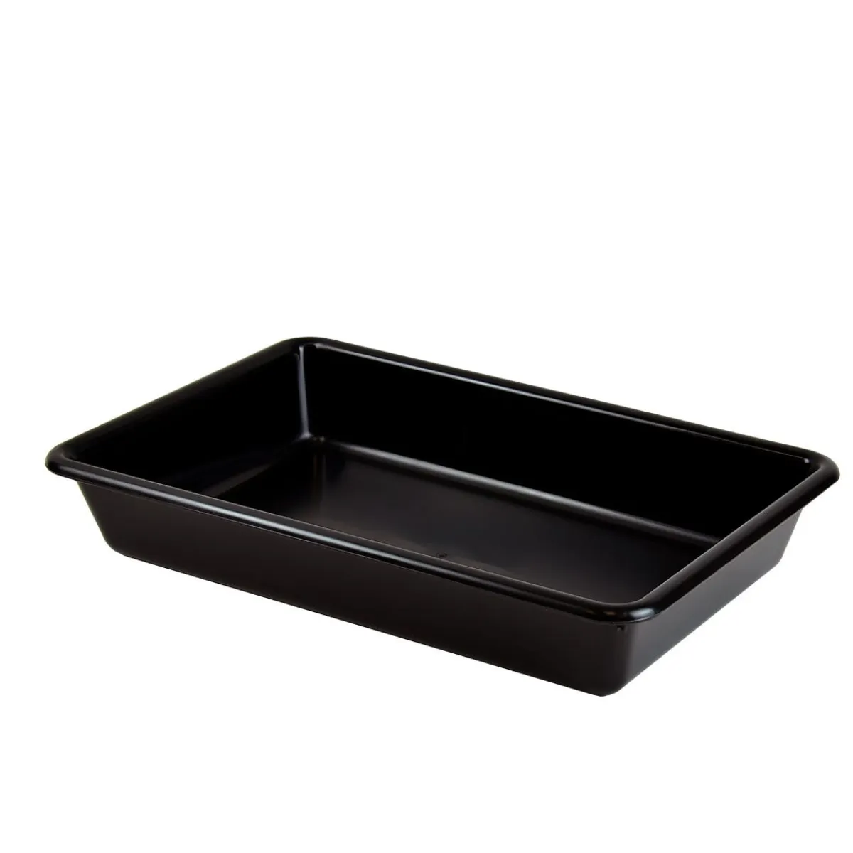 Bac plat Sans couvercle noir plastique 43,7x28,5x7,5 cm 5 L fond plein parois pleines - GILAC Discount