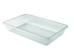 Bac plat transparent plastique 49,5x33,4x8 cm 8 L fond plein parois pleines - GILAC Sale
