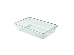 GILAC Bac plat transparent plastique 35,1x23,6x7 cm 3 L fond plein parois pleines