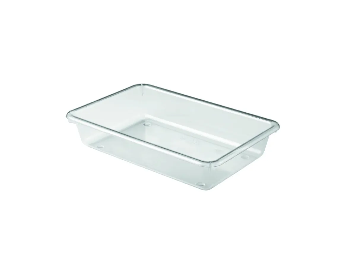 GILAC Bac plat transparent plastique 35,1x23,6x7 cm 3 L fond plein parois pleines