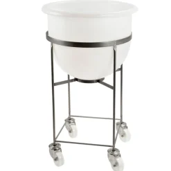 Bac profond hémisphérique Sans couvercle blanc plastique 47 cm 75 L fond plein parois pleines - GILAC