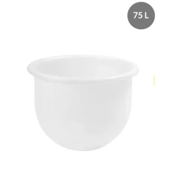 Bac profond hémisphérique Sans couvercle blanc plastique 47 cm 75 L fond plein parois pleines - GILAC