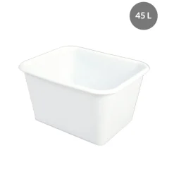 GILAC Bac profond Sans couvercle blanc plastique 55x44,5x30,5 cm 45 L fond plein parois pleines Outlet