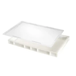 Bac à pâtons Sans couvercle blanc plastique 60x40x5,5 cm 9 L fond plein parois pleines - GILAC Best