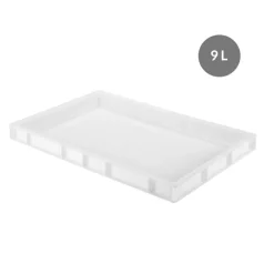 Bac à pâtons Sans couvercle blanc plastique 60x40x5,5 cm 9 L fond plein parois pleines - GILAC Best