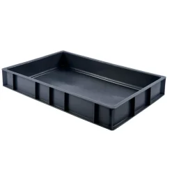 Bac à pâtons Sans couvercle gris plastique 60x40x9 cm 15 L fond plein parois pleines - GILAC Hot