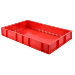 GILAC Bac à pâtons Sans couvercle rouge plastique 60x40x9 cm 15 L fond plein parois pleines New