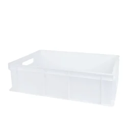 Bac renforcé Sans couvercle blanc plastique 60x40x17 cm 32 L fond plein parois pleines - GILAC