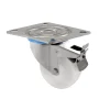 GILAC Bac à 2 roues fixes et 2 roues à freins Sans couvercle blanc plastique 120x80x98,5 cm 500 L fond plein parois pleines Clearance