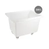 Bac à 4 roues pivotantes dont 2 à freins Sans couvercle blanc plastique 69x53,5x61 cm 100 L fond plein parois pleines - GILAC Hot