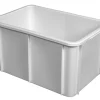 Bac Sans couvercle blanc plastique 60x40x31,5 cm 55 L fond plein parois pleines - GILAC Discount