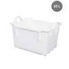 GILAC Bac Sans couvercle blanc plastique 64x44,5x43,5 cm 60 L fond plein parois pleines
