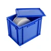 Aucune Bac spécial assiettes Avec couvercle bleu plastique 40x30x33,7 cm 27 L fond plein parois pleines