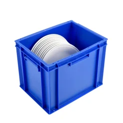 Aucune Bac spécial assiettes Avec couvercle bleu plastique 40x30x33,7 cm 27 L fond plein parois pleines