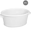 Baquet Sans couvercle blanc plastique 74x49x28,6 cm 60 L fond plein parois pleines - GILAC Online