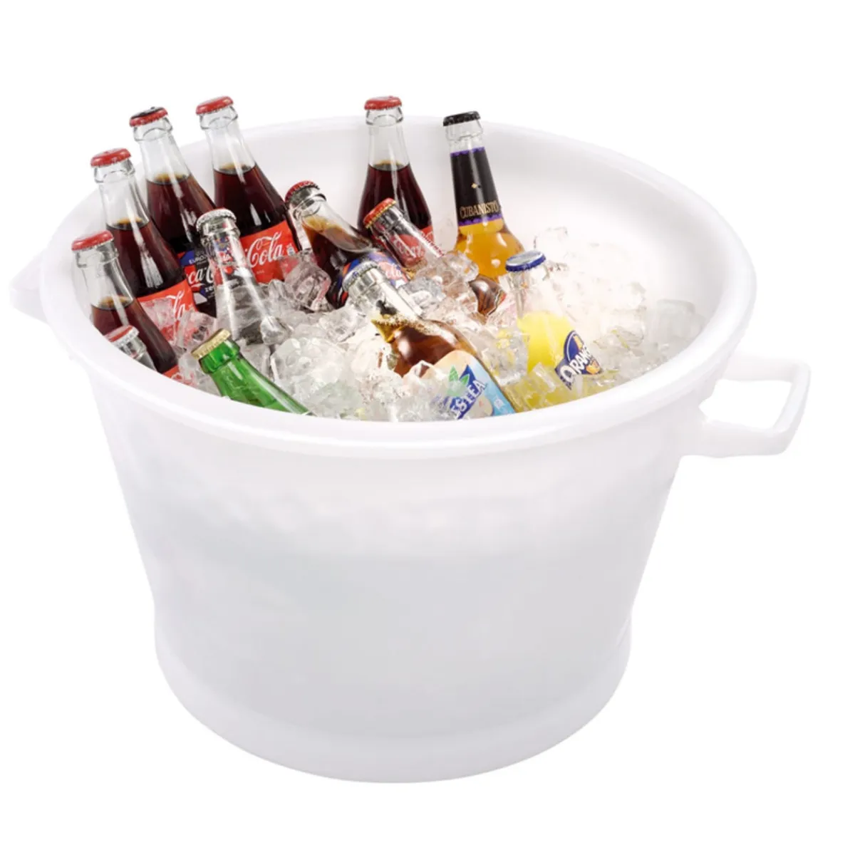 Baquet Sans couvercle blanc plastique 55x47,5x31,5 cm 35 L fond plein parois pleines - GILAC Online