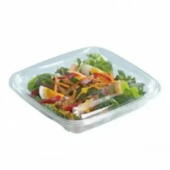 ALPHAFORM Barquette avec couvercle carré transparent 16x16x5,5 cm 50 cl Crudipack (80 pièces) Hot