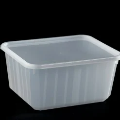 Barquette avec couvercle rectangulaire blanc 18,5x14,3x9 cm 180 cl (100 pièces) - CARTY Discount