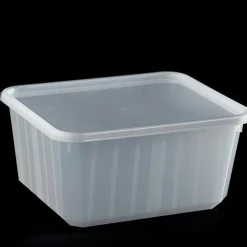 Barquette avec couvercle rectangulaire blanc 14,2x11,8x6,8 cm 75 cl (200 pièces) - CARTY