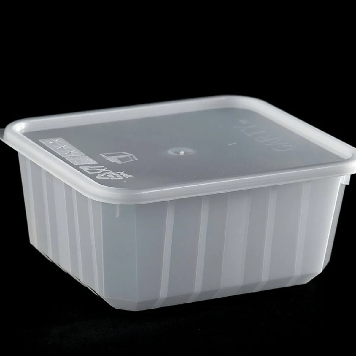 Barquette avec couvercle rectangulaire blanc 12,1x10,6x5,4 cm 45 cl (200 pièces) - CARTY Hot