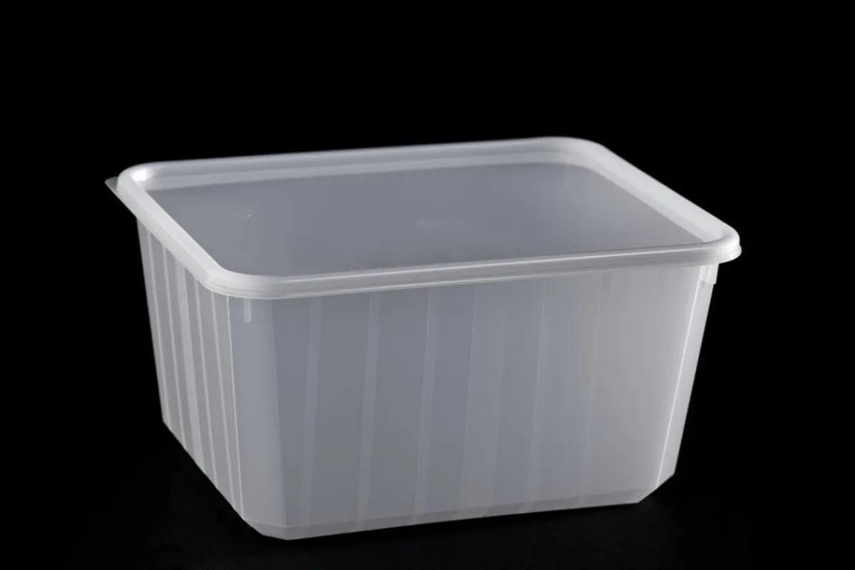 CARTY Barquette avec couvercle rectangulaire blanc 15,9x13x8,3 cm 115 cl (100 pièces) Sale