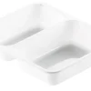 Barquette à 2 compartiments rectangulaire blanc 22,5x17,5x4,3 cm 111 cl (300 pièces) - DUNI Clearance