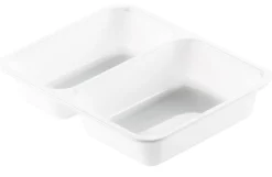 Barquette à 2 compartiments rectangulaire blanc 22,5x17,5x4,3 cm 111 cl (300 pièces) - DUNI Clearance