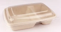 Aucune Barquette à 2 compartiments rectangulaire beige 22x16,5x4,8 cm 75 cl Be Pulp (75 pièces)